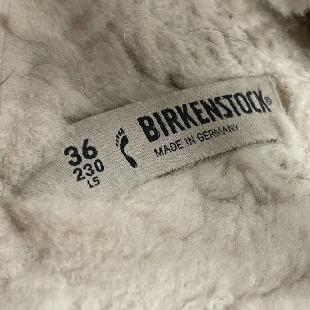 Birkenstock Arizona Shearling Sandals Womens 5 / 36 Suede Leather Dusty Pink